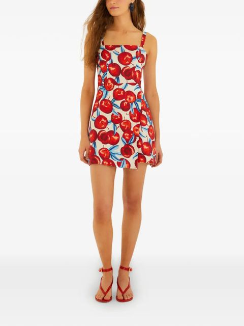 FARM Rio cherry-print mini dress - White - zdjęcie produktu nr 2
