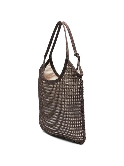 Miu Miu logo-detail tote bag - Brown