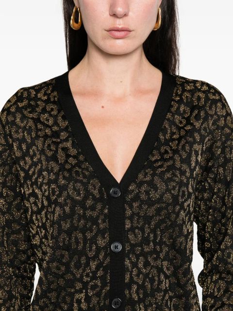 Lauren Ralph Lauren animal-patterned V-neck cardigan - Black