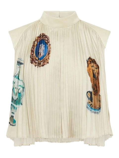 ALEMAIS Orazio pleated top - Neutrals - zdjęcie produktu nr 1