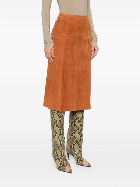 ISABEL MARANT suede A-line skirt - Brown