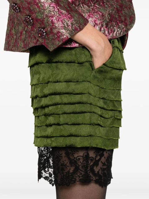 Saint Laurent ruffled mini skirt - Green