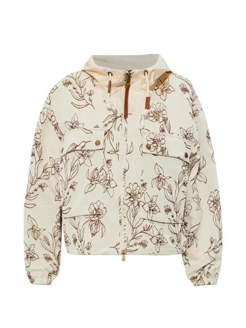 Moncler Nepeta floral-print hooded jacket - Neutrals - zdjęcie produktu nr 1
