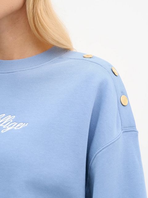 Tommy Hilfiger bluza bawełniana damska kolor niebieski z nadrukiem WW0WW48783