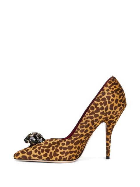 Valentino Garavani leopard-pattern embellished pumps - Neutrals