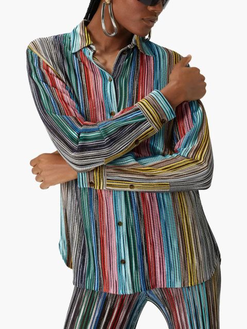 Missoni striped ribbed knit shirt - Blue