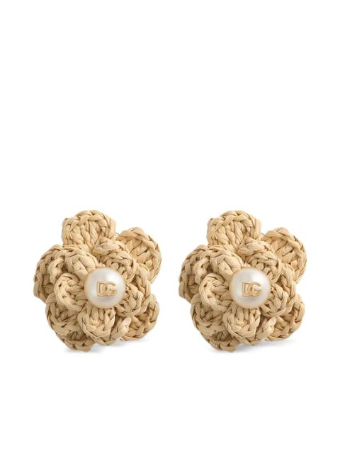 Dolce & Gabbana flower-detailing earrings - Neutrals - zdjęcie produktu nr 1