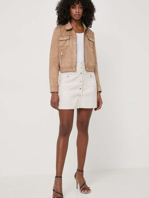 Morgan spódnica JGROOM kolor beżowy mini rozkloszowana - zdjęcie produktu nr 2