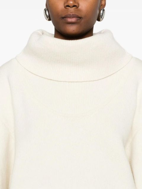 Jacquemus roll-neck ribbed dress - White