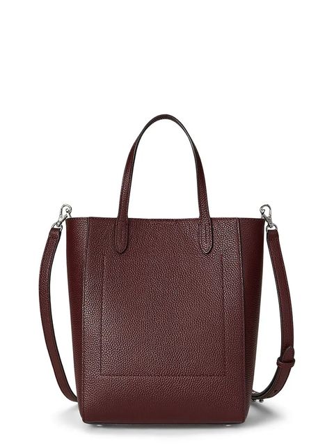 Lauren Ralph Lauren torebka skórzana kolor bordowy 431966760 - zdjęcie produktu nr 2