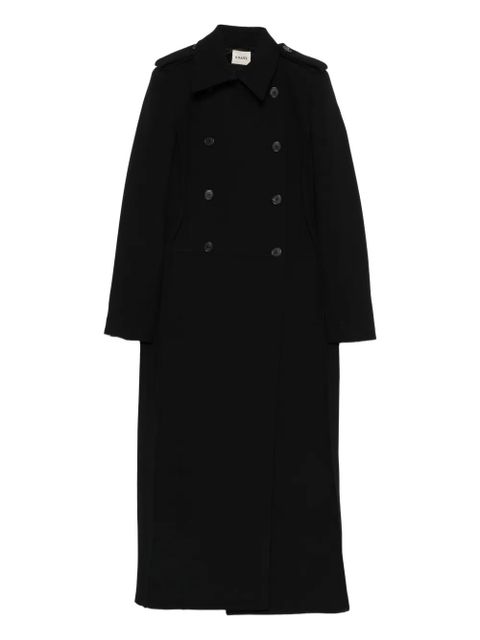KHAITE button-fastening double-breasted coat - Black