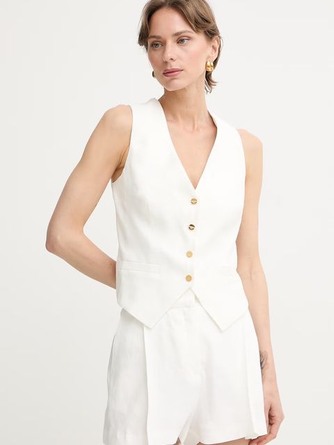 Elisabetta Franchi kamizelka damska z lnem - zdjęcie produktu nr 1