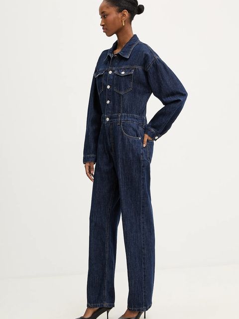 Haveone kombinezon jeansowy kolor niebieski bawełniany z kołnierzykiemm YGZ-P006 - zdjęcie produktu nr 2