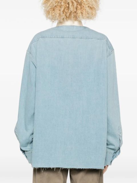 Miu Miu collared pocket shirt - Blue