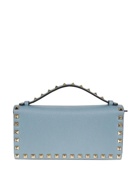 Valentino Garavani Rockstud leather clutch bag - Blue - zdjęcie produktu nr 1