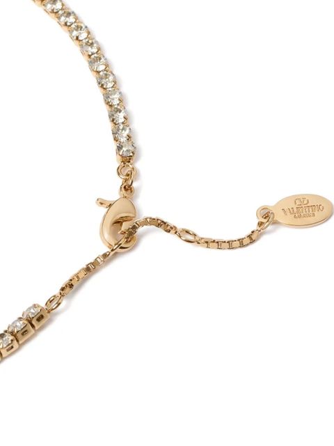 Valentino Garavani VLogo Signature crystal necklace - Gold