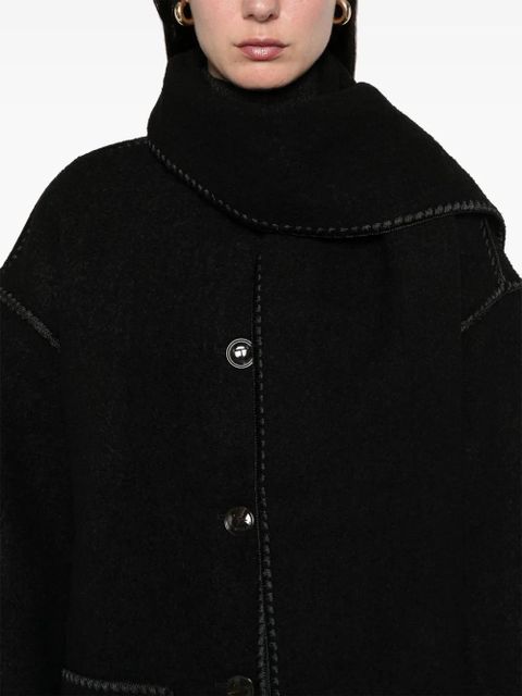 TOTEME scarf-detail coat - Black