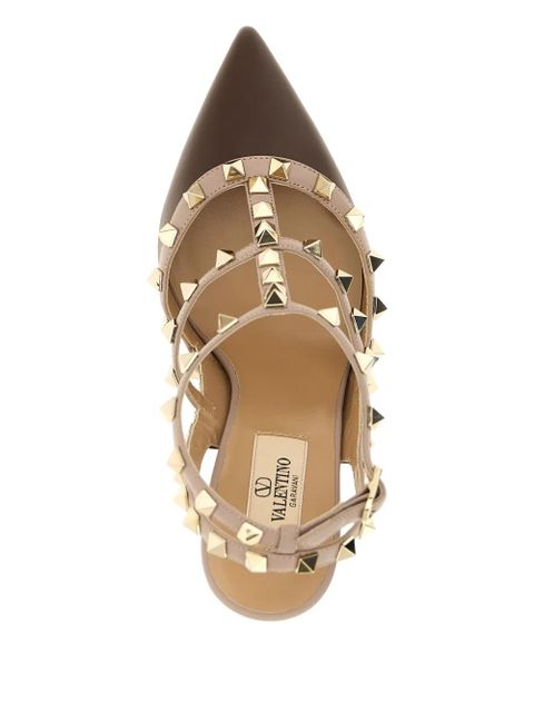 Valentino Garavani 100mm Rockstud Caged leather pumps - Brown - zdjęcie produktu nr 2