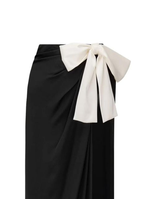 Saint Laurent bow-detail draped maxi skirt - Black
