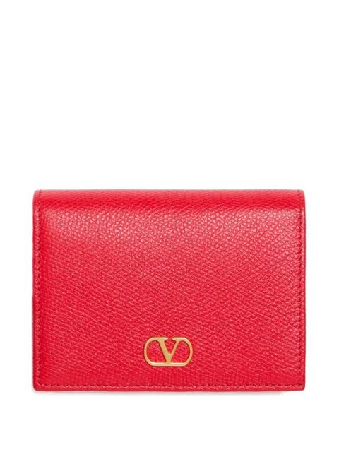 Valentino Garavani grained VLogo-signature wallet - Red - zdjęcie produktu nr 1