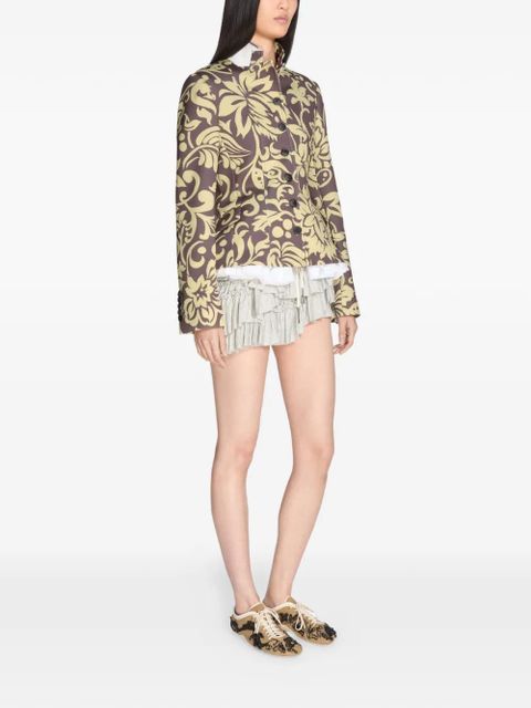 DRIES VAN NOTEN floral scuba blazer - Brown