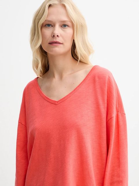 American Vintage longsleeve bawełniany kolor pomarańczowy SON02GG