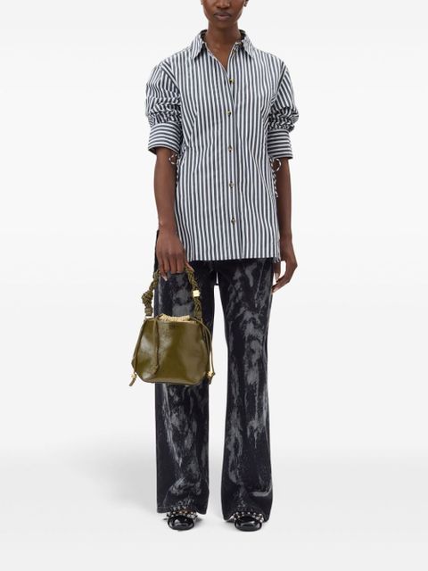 GANNI striped poplin shirt - Black - zdjęcie produktu nr 2