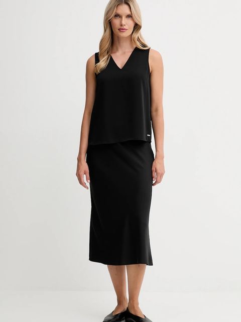 Calvin Klein bluzka damska kolor czarny gładka LV044D164G - zdjęcie produktu nr 2