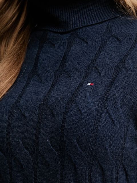 Tommy Hilfiger sukienka z dodatkiem wełny kolor granatowy maxi prosta WW0WW46429