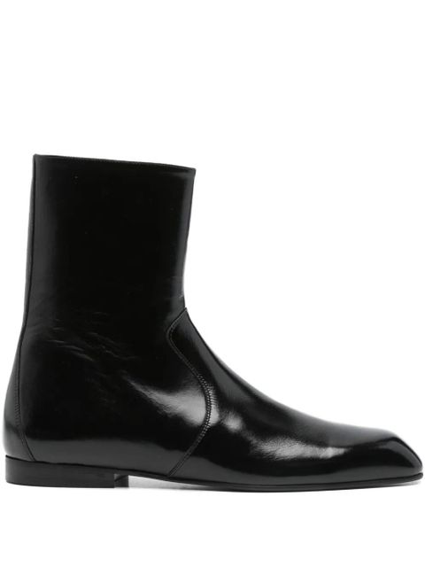 KHAITE Colt ankle zip leather boots - Black - zdjęcie produktu nr 1