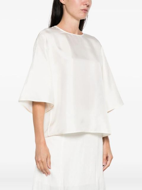 Róhe short-sleeve silk top - Neutrals