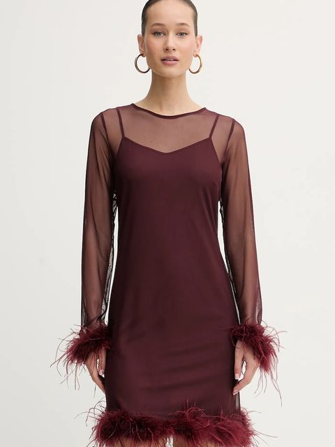 Never Fully Dressed sukienka kolor bordowy mini prosta NFDDR3071 - zdjęcie produktu nr 1