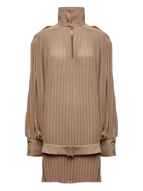 MM6 Maison Margiela pleated high-neck dress - Neutrals - zdjęcie produktu nr 1
