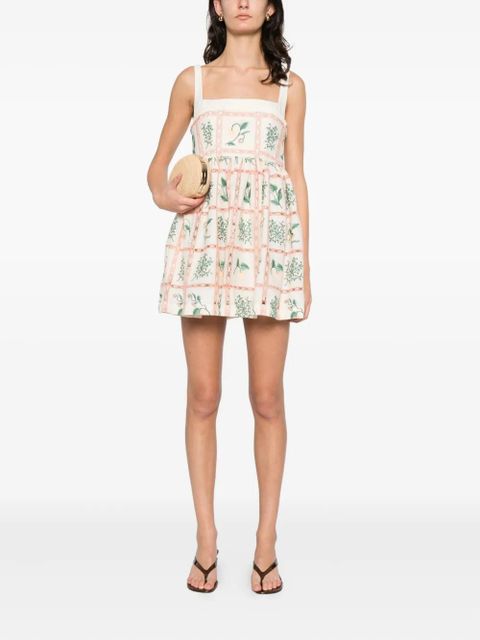 Agua By Agua Bendita strappy floral mini dress - Neutrals