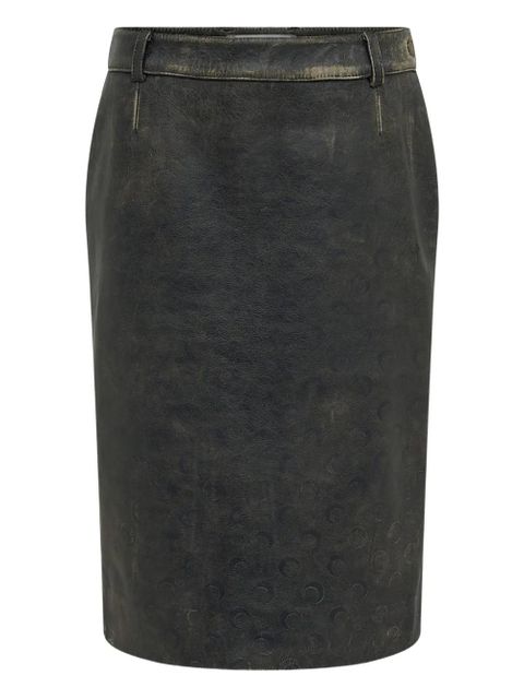 Marine Serre Moon leather midi skirt - Black - zdjęcie produktu nr 1