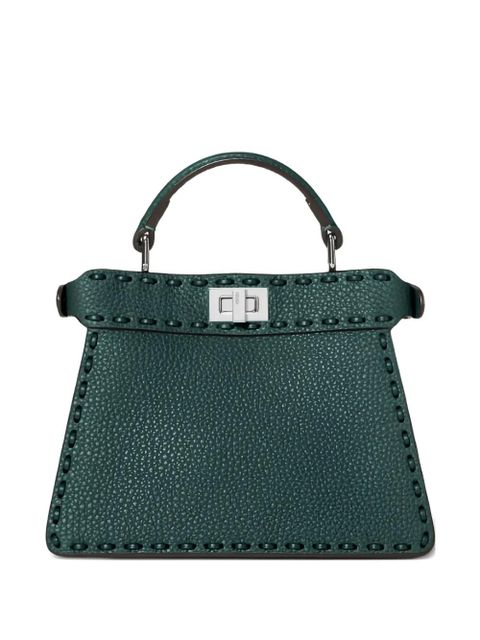 FENDI mini peekaboo stitch top handle tote bag - Green - zdjęcie produktu nr 1