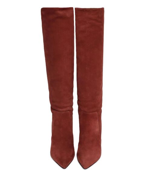 Paris Texas 85mm stiletto suede knee-high boots - Red