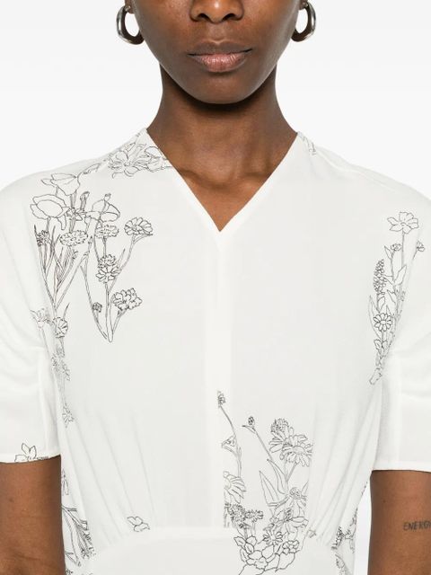 Victoria Beckham floral-print midi dress - White