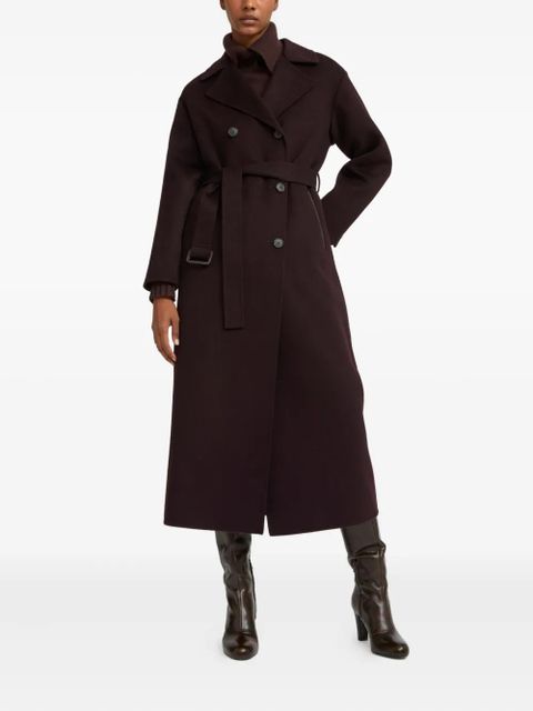 Yves Salomon belted double-breasted coat - Red