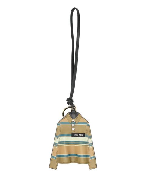 Miu Miu striped shirt keyring - Brown - zdjęcie produktu nr 1