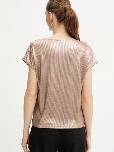 Morgan t-shirt damski kolor złoty DWHITE