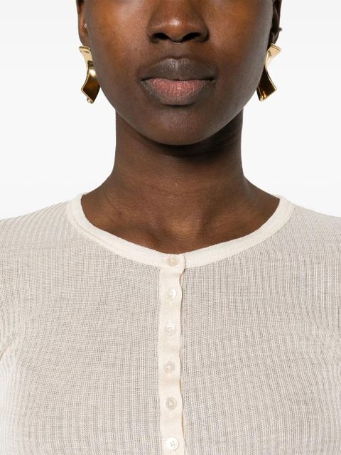 LEMAIRE long-sleeve ribbed top - Neutrals - zdjęcie produktu nr 2