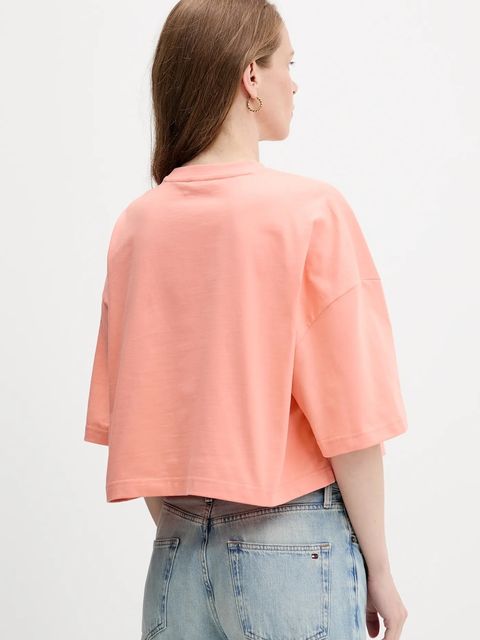 Calvin Klein Jeans t-shirt bawełniany damski kolor pomarańczowy LV047C202G - zdjęcie produktu nr 2