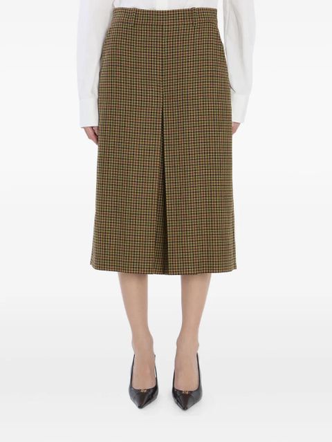 Saint Laurent plaid-pattern cropped trousers - Brown - zdjęcie produktu nr 1