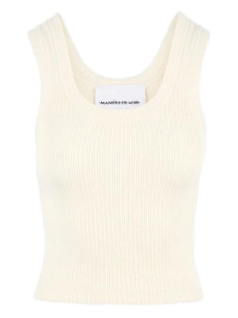 Manière De Voir Liane ribbed scoop-neck vest - Neutrals - zdjęcie produktu nr 1