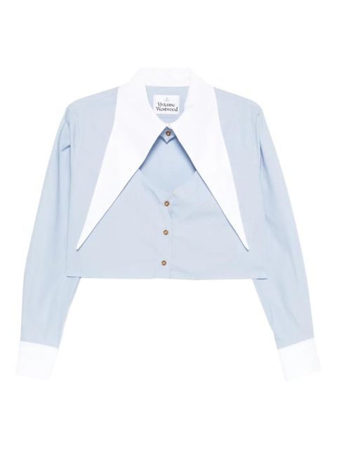 Vivienne Westwood cut-off oversized-collar shirt - Blue - zdjęcie produktu nr 1