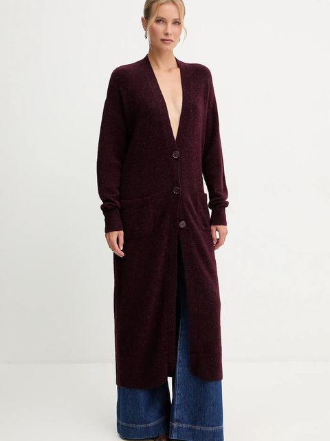 Patrizia Pepe kardigan z dodatkiem alpaki damski kolor bordowy 2K0323 K293 - zdjęcie produktu nr 1