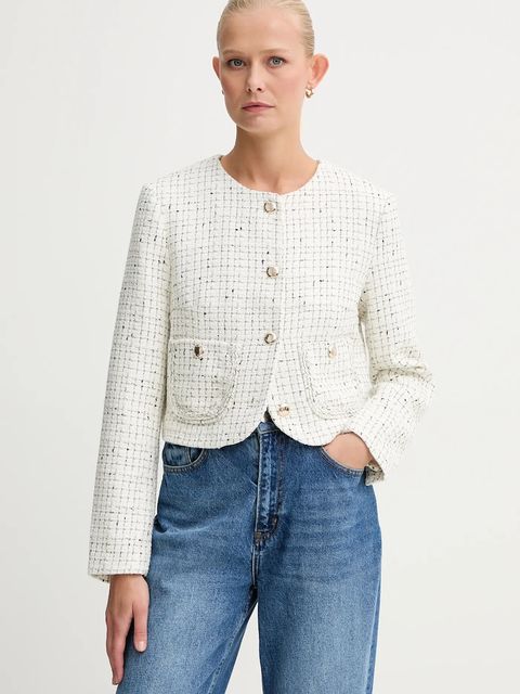 Morgan marynarka kolor biały jednorzędowa wzorzysta VGABY - zdjęcie produktu nr 1