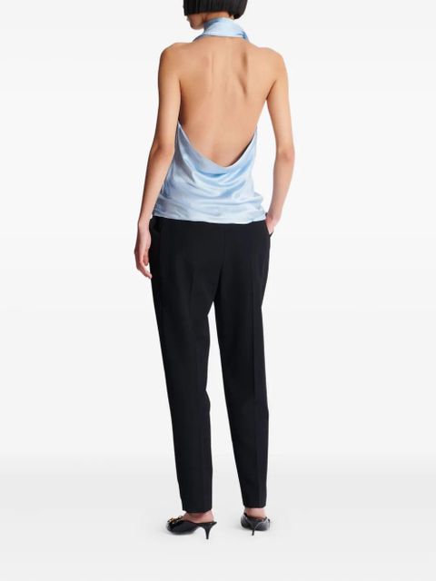 Balmain silk halterneck top - Blue