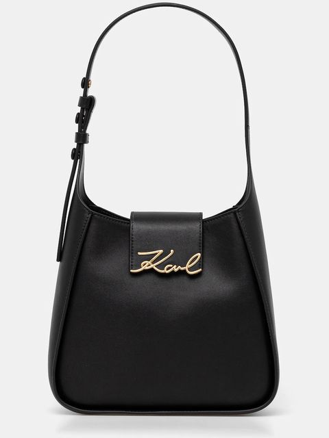 Karl Lagerfeld torebka skórzana K/SIGNATURE kolor czarny A1W30434 - zdjęcie produktu nr 1